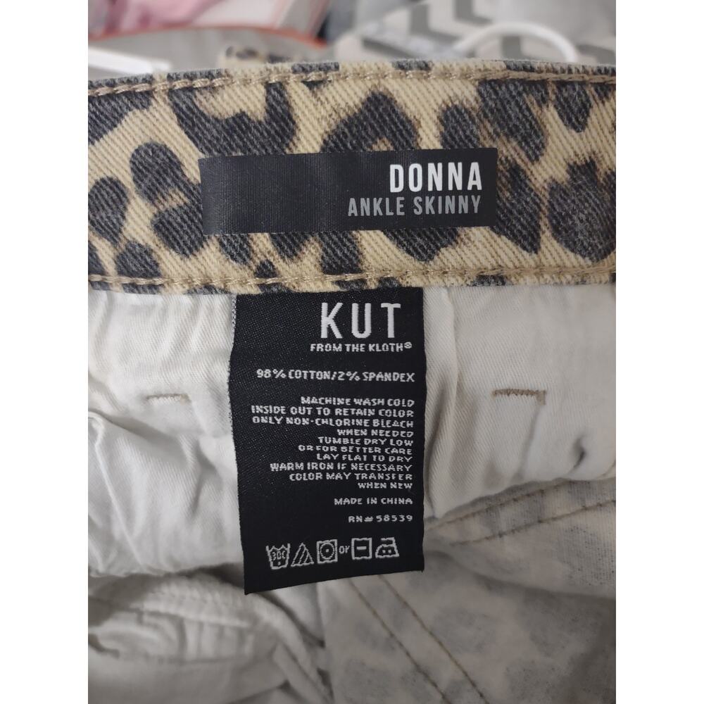 Kut from the Kloth Donna Ankle Skinny Jean Animal Print 12 Mob Wife Casual - Picture 4 of 5
